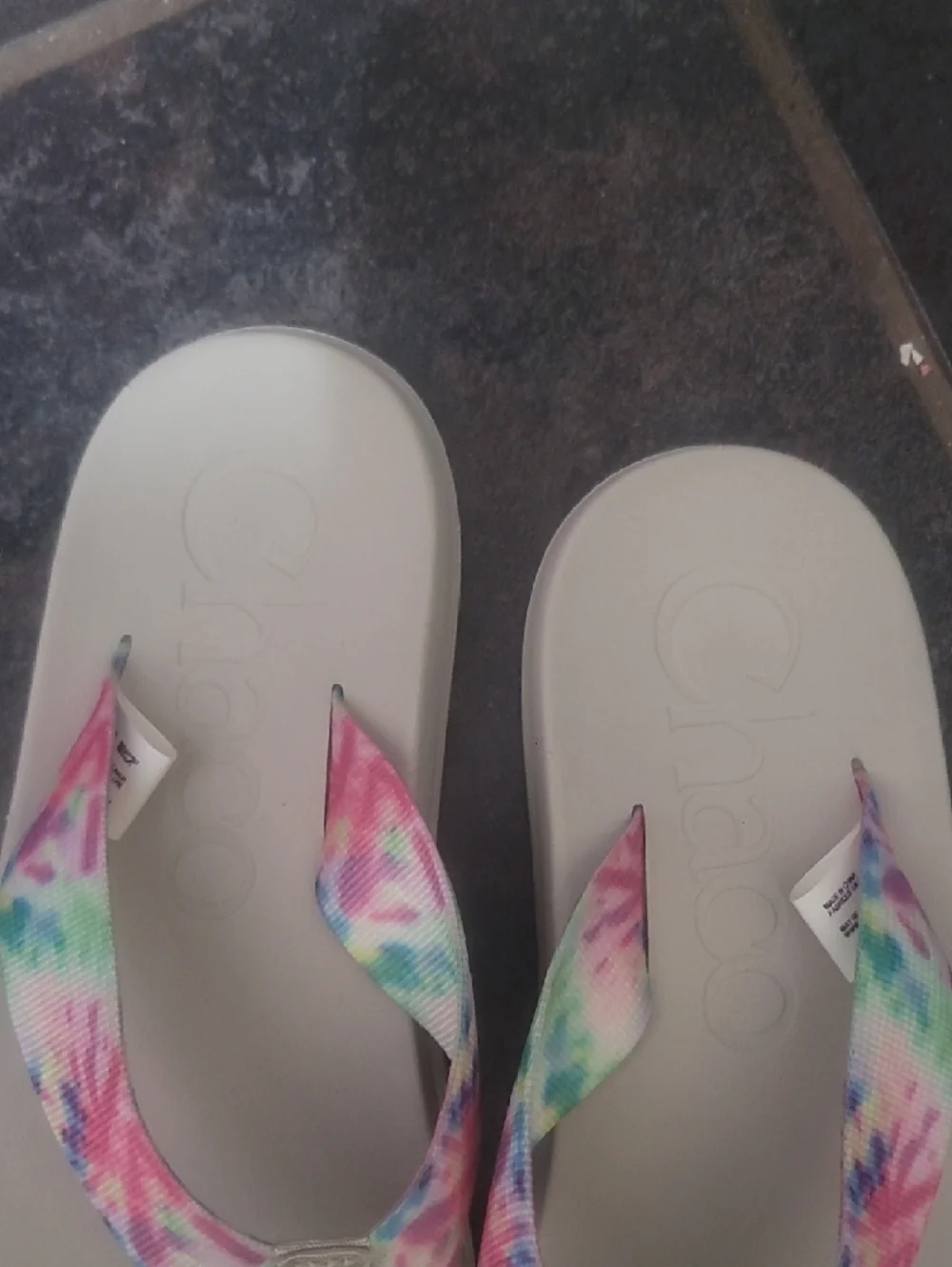 Chaco Chillos Flip Flop Thong Sandals Tie-dye Multi Color Size 9 Women